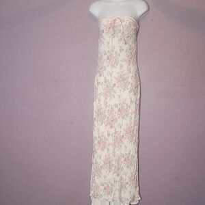 Floral Strapless Maxi Dress